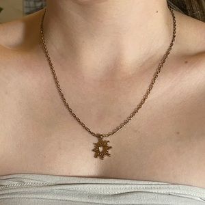 Gold Boho Sun-Pendant Necklace